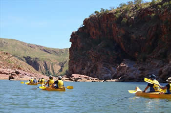 Canoeing down the Fitzyroy River